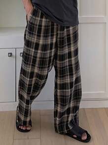 DAZY Men's Plaid Multi-Color Casual Home Pants, Spring & Summer, Fall Pajama