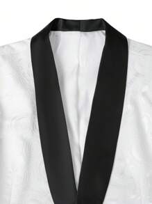 Manfinity AFTRDRK Blazer de traje de negocios de manga larga con cuello de solapa y bloque de color para hombres, atuendo para bodas, trajes de boda para hombres