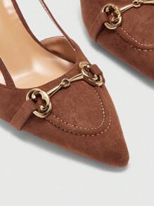 CUCCOO BIZCHIC Women's Sexy Fashionable Stiletto Heel Backless Pumps - Brown - View 4