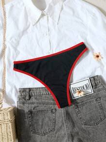 SHEIN Swim Women Solid Color Minimalist Sexy Bikini Bottom Triangle Swim Briefs For Summer Beach Vacation - Multicolor - View 6