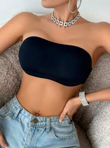 SHEIN 1 件女士透明腰带文胸 - 黑色 - 查看 5