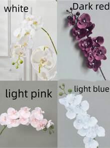 SHEIN 5PCS/3PCS/1PC 70cm Artificial Orchid Flowers, 9 Large Heads Of Real Touch Vivid Phalaenopsis Orchid Flower Stem, Classic Style Artificial Orchid Swags, Decorative Silk Phalaenopsis Flowers, Artificial Flowers Branches For Living Room Home Decoration, Hotel Wedding Floral Arrangement,Beautiful Home Decor For Halloween, Christmas, Chinese New Year,Great Gifts For Girlfriend And Mother On Valentine's Day And Mother's Day