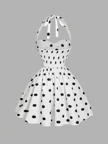 SHEIN MOD Women's Black & White Polka Dot Bandeau Long Dress, Minimalist & Fashionable, Summer,Polka Dot Dress,Wedding Guest Dress Women,Birthday Dresses For Women,Country Concert Outfit,Party Dresses For Women,Brunch Outfits For Women,Classy Outfits For Women,Tea Party Dress