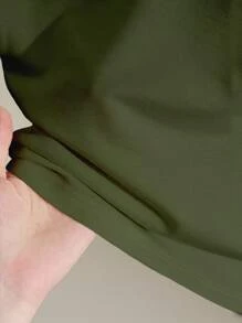 INAWLY Bộ áo phông tay raglan và quần short mùa hè giản dị dành cho nữ, đa năng - xanh quân đội - Xem 8