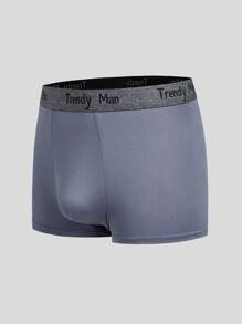 Men's Letter Print Elastic Waist Comfortable Boxer Briefs,5 Pcs - Multicolor - View 3
