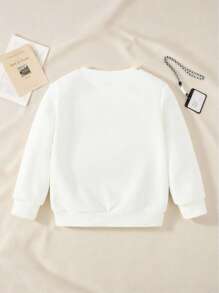 Casuvi Kids Young Boy Letter Bear Casual Style Sweatshirt Top 2025 Back-To-School Season Kids College Outfits And Campus Sportswear