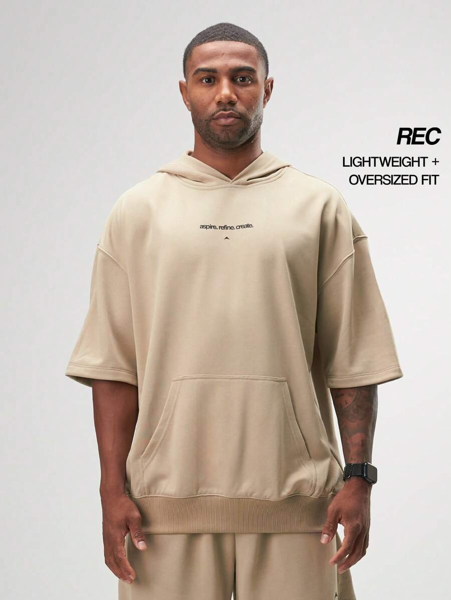 ARC 运动服短袖超大连帽衫运动上衣健身房运动夹克套头衫