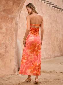 SHEIN Clasi Women's Casual Long Adjustable Sling Dress For Vacation Summer Vacation Floral Print Y2k Clothes Women Y2K Back To School Clothes Country Outfits Women Old Money Style Women Going Out Airport Outfit For Women Dress For Women Beach Outfits For Woman Beach Dress Beach Vacation Outfits Beach Essentials Party Dress Pride Starfish Sequin Dress Vacation Outfits Airport Summer Honeymoon Woman Dress For Women Boho - Multicolor - View 2