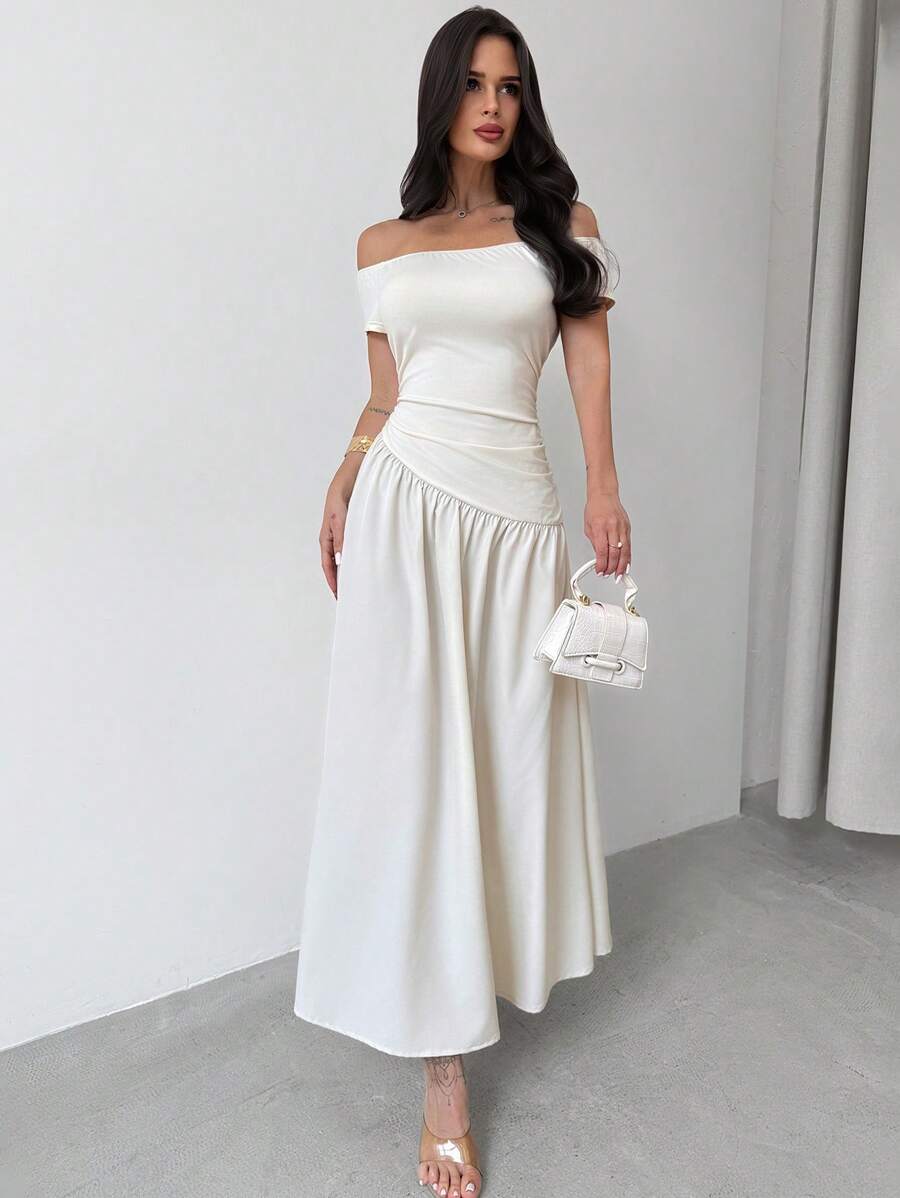 Firerie Women Midi Dresses, Modest - Apricot - View 1