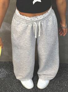 Coolane Kids Tween-Mädchen Frühling/Sommer Streetwear weiße schwarze weite Schlupfhose