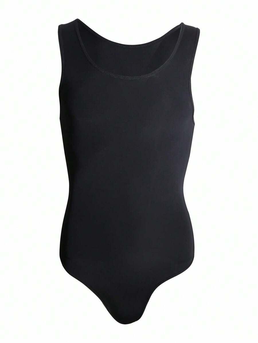 SHEIN 男士纯色无缝塑身衣，无袖