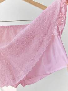 Sunnyshic Shorts primaverili/estivi chic e versatili in tessuto bianco a bassa vita con decorazioni in pizzo traforato e ricamati