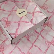 SHEIN 10/20pcs Pink Net Bowknot Print Tissue Paper, 14x20 Inch Packaging Tissue Paper Gift Wrap Paper Bow Wrapping Paper Sheets For Birthday Wedding Gift Packing Bag - Pink - View 6