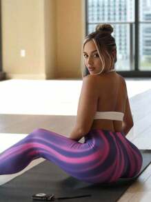 Innovista Leggings deportivos sin costura de cintura alta con efecto degradado a la moda