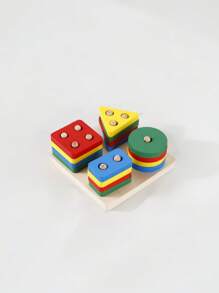 MINKOJA Decoration Wooden Geometric Building Puzzle Matching Toys For Cognitive Color & Shape Recognition And Early Education For Kids School Supplies - Multicolor - View 10