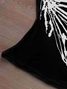 INAWLY 女士休闲性感不对称领口印花 T 恤