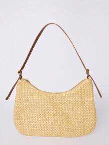 MUSERA 单肩包、流浪包，时尚、优雅、简约、百搭，适合海滩、度假、假日、夏季、海边、日常使用。 - 卡其色 - 查看 3