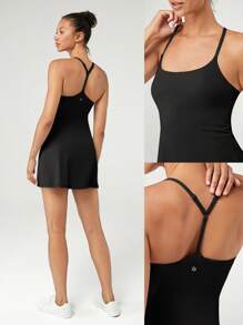 GLOWMODE FeatherFit™-Air Elevate A-Line Built-In Peekaboo Short Pocket Mini Slip Dress Low Impact Daily Summer Quick Dry Moisture Wicking