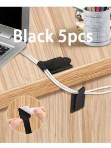 20pcs Nylon Cable Clips - Black And White, Desktop Data Cable And Computer Wire Organizer - Multicolor - View 13