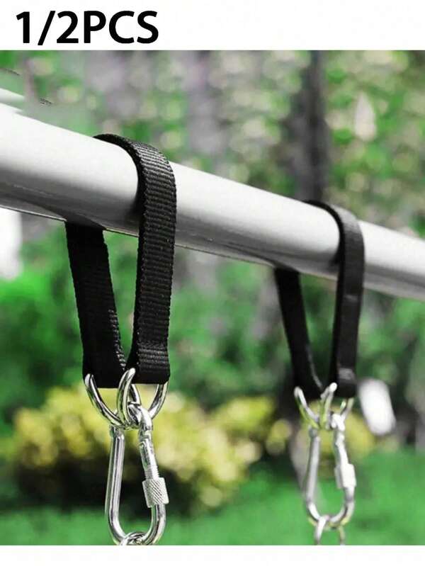 SHEIN 1/2 szt. Wielofunkcyjnych pasów do zawieszania na zewnątrz, pasów do zawieszania na kempingu, pasów do huśtawek, pasów do worków z piaskiem, pasów z pętlami do zawieszania, pasów przedłużających, pasów do zawieszania, wielofunkcyjnych pasów do zawieszania na zewnątrz - wytrzymałe huśtawki i pętle na sprzęt, odporne na warunki atmosferyczne i łatwe w montażu (drobne zadrapania są normalne i nie wpływają na użytkowanie).
