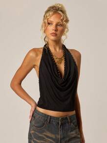 SHEIN Forever 21 Trang phục mùa hè cho nữ: Dạ hội/Trang trọng/Bãi biển/Kỳ nghỉ/Dễ thương/Trang phục phương Tây/Trang phục công sở/Thanh lịch/Sinh nhật/Đi chơi/Câu lạc bộ/Trang phục công sở/Lễ hội/Rave/Trang phục công sở/Sang trọng/Hòa nhạc đồng quê/Bữa sáng muộn/Du thuyền/Tiền tài/Sân bay/Khiêm tốn/Nhà thờ/Fairycore//Tiệc trà/Y2K/Thời trang đường phố/Những năm 2000/Nhảy disco/Nghỉ xuân/Tốt nghiệp/Khách dự tiệc cưới/Cocktail/Cổ điển/Bodycon/Resort/Bị bó/Phụ nữ ngày 4 tháng 7/Trang phục nghỉ mát bãi biển/Quần áo đi học/Đi chơi đêm/Áo - màu đen - Xem 4