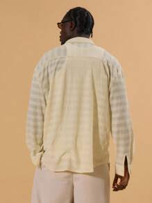 Musero Linen Long Sleeve Subtle Stripe Detail Shirt Button Up Spring Summer Holiday Vacation