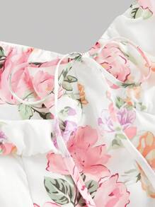 SHEIN MOD 大码花卉印花连衣裙、节日长裙、生日连衣裙 - 彩色 - 查看 5