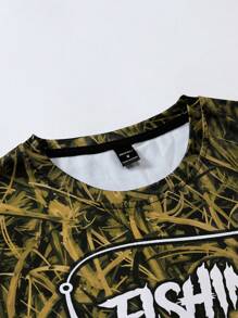 Manfinity LEGND 男士长袖休闲装 - 3D鱼形印花，圆领，涤纶，黑蓝渐变色，适合户外活动，男士长袖图案钓鱼配件，送给男朋友或丈夫的绝佳礼物。长袖钓鱼T恤，送给男朋友或丈夫的绝佳礼物。图案钓鱼衬衫 - 彩色 - 查看 5