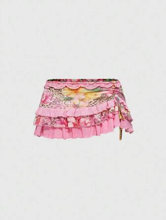 J-Fashion Y2K Midriff Baring Lace-Up Mini Skirt For Holiday Beach Style