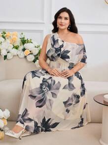 Modelyn 大码夏季优雅花卉印花流苏装饰连衣裙 - 彩色 - 查看 6