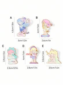 Pop Mart Azura X SHEIN Zinc Alloy Dreamlike Badge Brooch, Suitable For Collection, Gift, And Fashion Matching