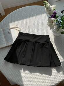 Comfortcana 女式可爱针织褶皱超短迷你裙夏季