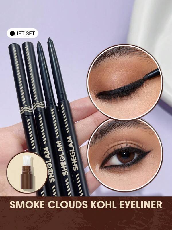 SHEGLAM Smoke Clouds Kohl Eyeliner-Jet Set Graduation Birthday Holiday Summer Fall Autumn Y2K Fancy Fashion Women Brand Makeup Cosmetic Beauty Party Beach Travel Camping Outdoors School Campus Trip Festivals Decor Gift Present Rose Girl Cosplay Best Color Charm Vibe