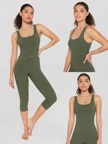 GLOWMODE Featherfit™ 扭轉背心運動上衣 - 橄欖綠 - 查看 7