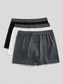 Men's Letter Waistband Button Casual Harem Pants,3 Pcs