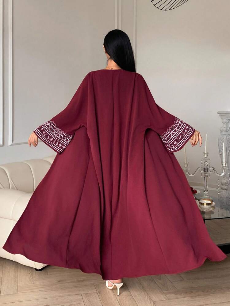 Print Loose Long Sleeve V-Neck Women Sleepwear Robe Pajama