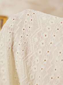 女士简约休闲拼布贝壳边睡袍家居服