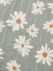 Cozy Pixies Bộ quà tặng chăn quấn trẻ sơ sinh 3 món, vải muslin mềm mại và ấm áp họa tiết hoa cúc và chấm bi, mùa xuân/hè - Nhiều màu - Xem 12