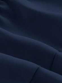 SHEIN MOD Summer Navy Bodycon Ruffle Cup Wireless Bralette With Front Knot And Back Straps - Navy Blue - View 3