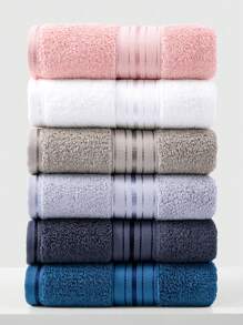 SHEIN 1/3/6/8 Pcs Minimalist Pattern Towels, 13.38"X29.52", Suitable For Men, Women, Couples, Adults, Facial, Hand Drying, Home, Bathroom, Hotel, Gym, Travel, Kitchen, Barber Shop, Salon Home Bathroom Decor