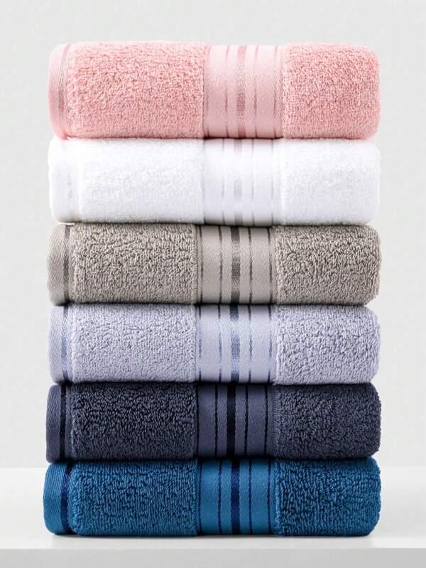 SHEIN 1/3/6/8 Pcs Minimalist Pattern Towels, 13.38"X29.52", Suitable For Men, Women, Couples, Adults, Facial, Hand Drying, Home, Bathroom, Hotel, Gym, Travel, Kitchen, Barber Shop, Salon Home Bathroom Decor