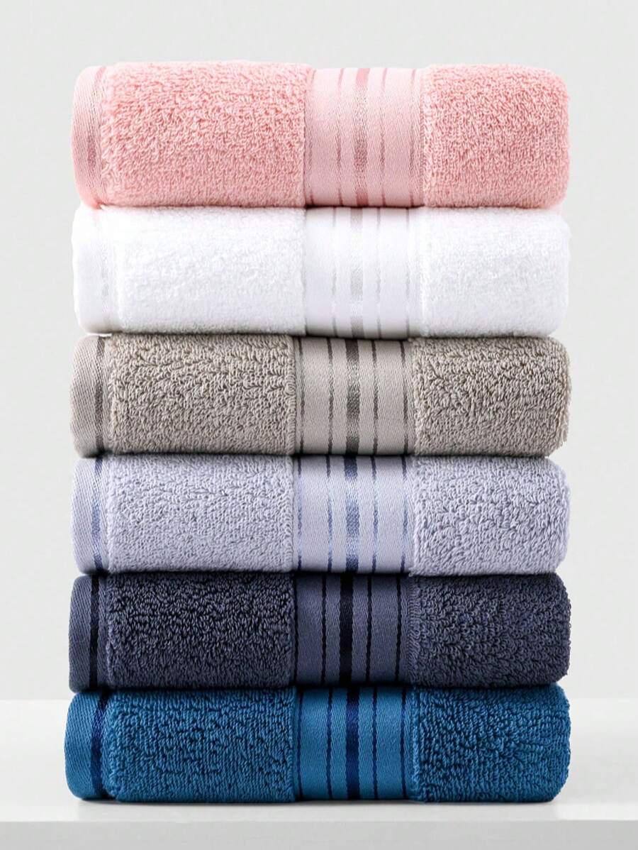 SHEIN 1/3/6/8 Pcs Minimalist Pattern Towels, 13.38"X29.52", Suitable For Men, Women, Couples, Adults, Facial, Hand Drying, Home, Bathroom, Hotel, Gym, Travel, Kitchen, Barber Shop, Salon Home Bathroom Decor