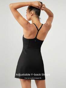 GLOWMODE FeatherFit™-Air Elevate A-Line Built-In Peekaboo Short Pocket Mini Slip Dress Low Impact Daily Summer Quick Dry Moisture Wicking