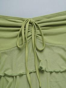 SHEIN Sweetro 女士纯色简约日常穿着露背吊带背心 Y2K - 青碧色 - 查看 3