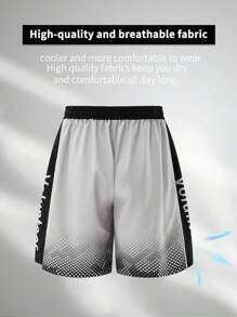 Gym Rark Men's Letter Print Drawstring Waist Loose Fit Sports Shorts Sweat Pants - Multicolor - View 2