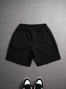 PAVTROS Men's Casual Cross Print Drawstring Waist Shorts, Summer Graphic