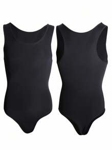 SHEIN 男士纯色无缝塑身衣，无袖