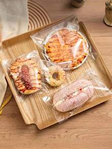 SHEIN 100pcs Simple Transparent OPP Bags - Suitable For Bread, Pastry, Tarts, Cookies And Desserts - Food Contact - Great For Christmas, Thanksgiving, Valentine's Day, Eid, Mother's Day And More - Essential For Kitchen And Bakery - Clear - View 9