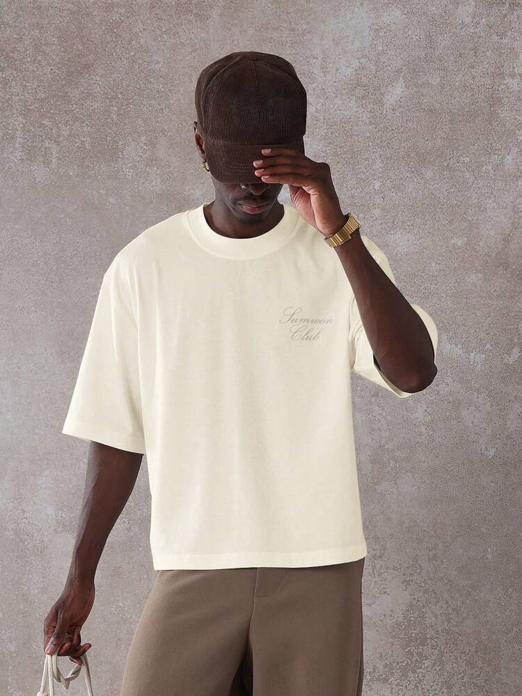 Oversized Cropped Casual Streetwear T Shirt With Print