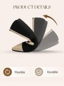 Ressula 时尚舒适女士平底休闲鞋，简约时尚，适合日常穿着 - 黑色 - 查看 5